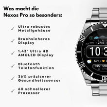 Lade das Bild in den Galerie-Viewer, Nexos Pro Smartwatch - Unzerstörbare Gesundheitsuhr (2026)
