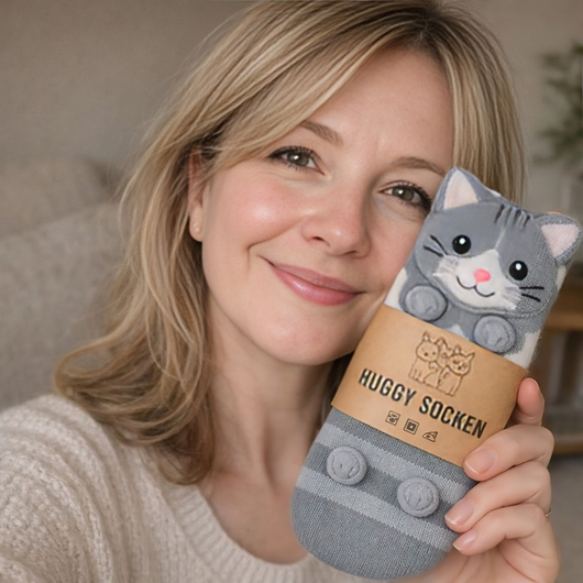 HUGGY Kuschelsocken – mit Katzen & Hunden – Einheitsgröße – Unisex