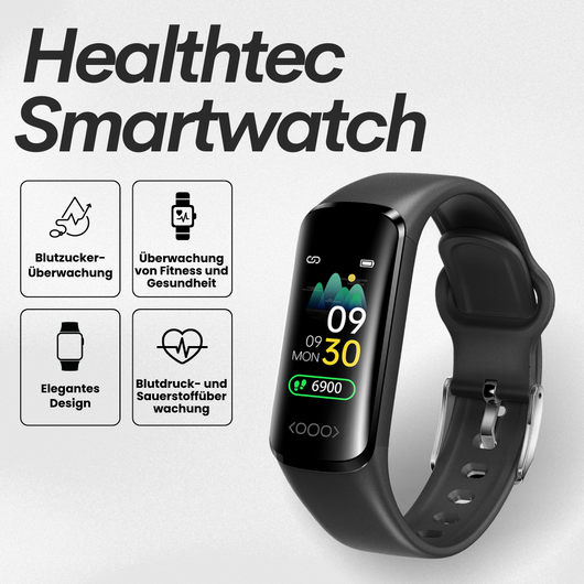 Healthtec Gesundheits-Smartwatch zur Überwachung vom Blutzucker