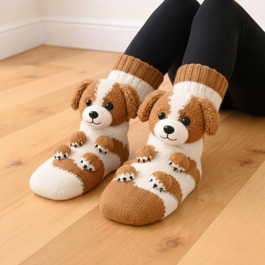 HUGGY Kuschelsocken – mit Katzen & Hunden – Einheitsgröße – Unisex